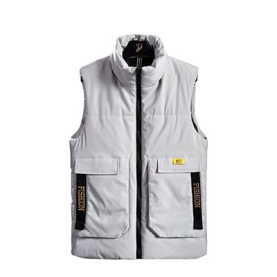 Men's Thickened Cotton Vest with Jacquard Pattern Regular Length No Hooded Winter 2024