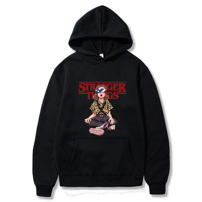 Breathable Unlined Plain Black Hoodie for Regular Sleeve Style Oversized Tracksuit