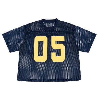 Heat-transfer Printing Boxy Mesh Jersey Tee for Men's Sports Apparel in Knitted Fabric