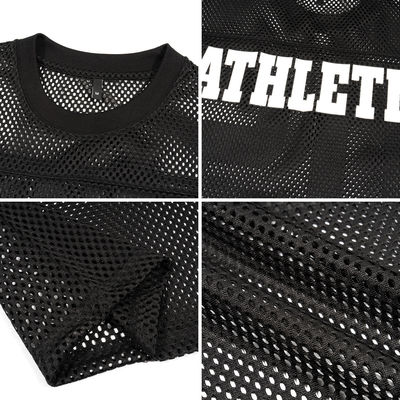 Heat-transfer Printing Boxy Mesh Jersey Tee for Men's Sports Apparel in Knitted Fabric