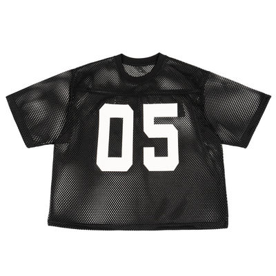 Heat-transfer Printing Boxy Mesh Jersey Tee for Men's Sports Apparel in Knitted Fabric