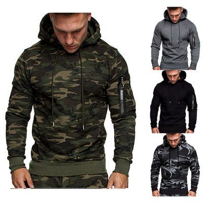 2023 men's fashion camouflage sweatshirt hooded sweater long sleeve coat Breathable