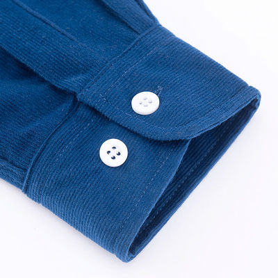 NO Needle Detection Woven Shirts for Men M-5XL Long Sleeve Plain Dyed Polos Corduroy
