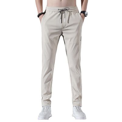Polyester/Spandex Blend Men's Regular Fit Joggers with Elastic Waistband and Drawstring