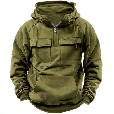 Solid Color Men's Pullover Hoodie Casual Sweatshirt Coat for Autumn and Winter R