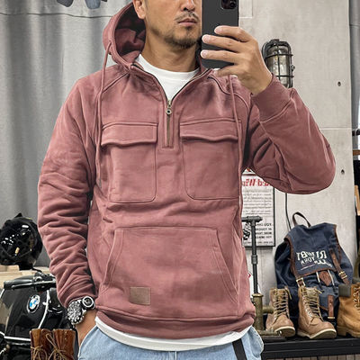 Solid Color Men's Pullover Hoodie Casual Sweatshirt Coat for Autumn and Winter R