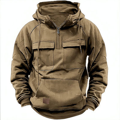 Solid Color Men's Pullover Hoodie Casual Sweatshirt Coat for Autumn and Winter R