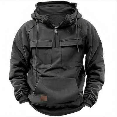 Solid Color Men's Pullover Hoodie Casual Sweatshirt Coat for Autumn and Winter R