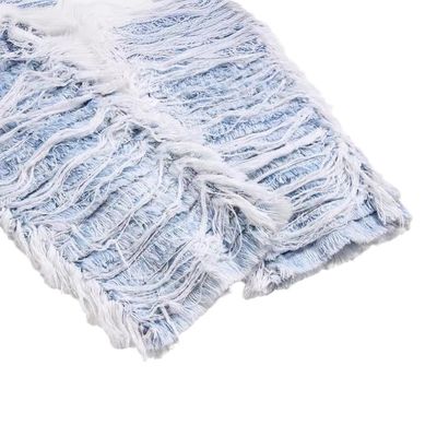 Mid Waist Destroyed Washed Denim Straight Leg Jeans Men's Pants Trousers