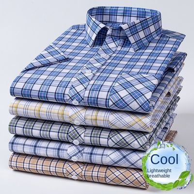 Men's POLO Print Dress Formal Shirts 100% Cotton Men's Casual Shirt Chemise Homme Woven