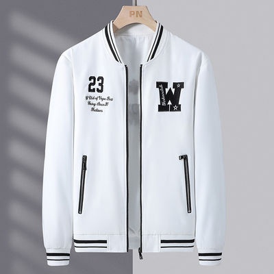 Outdoor Plus Size Men's Flight Suit Jacket with Seamless Fusing and Letter Embroidery