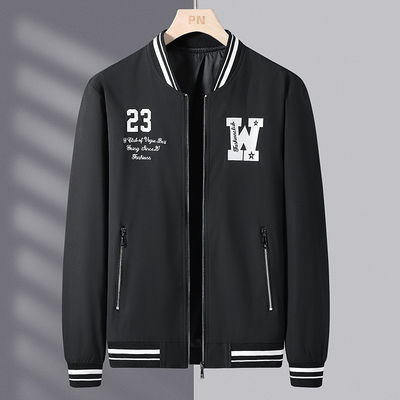 Outdoor Plus Size Men's Flight Suit Jacket with Seamless Fusing and Letter Embroidery