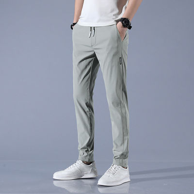 Polyester/Spandex Blend Men's Regular Fit Joggers with Elastic Waistband and Drawstring