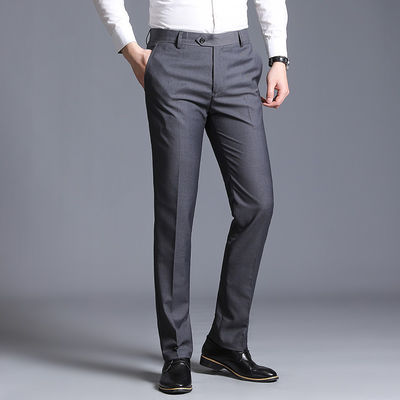 Anti-Shrink Loose Straight Men's Leisure Trousers for Business and Formal Occasions