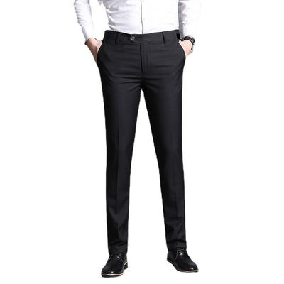 Anti-Shrink Loose Straight Men's Leisure Trousers for Business and Formal Occasions