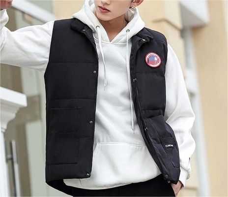 Printed White Duck Down Bodywarmer Regular Length Outdoor Men's Down Tactical Vest