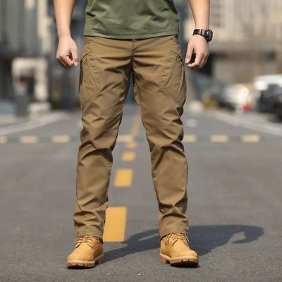 Autumn Streetwear Khaki Pants Men's Cargo Pants for Outdoor Activities