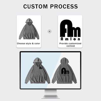 XMAMLON Custom Logo Unisex Zipper Hoodie Jacket Monkey Wash Tracksuit for Spring