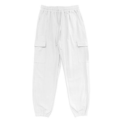 Drawstring No Fly Men's Trousers in Printed Design and Loose Cotton And Linen Material