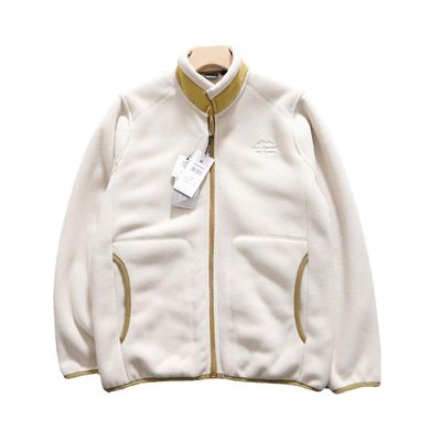 Embroidered polar fleece Unisex thickened warm stand collar men's jacket coat knitted