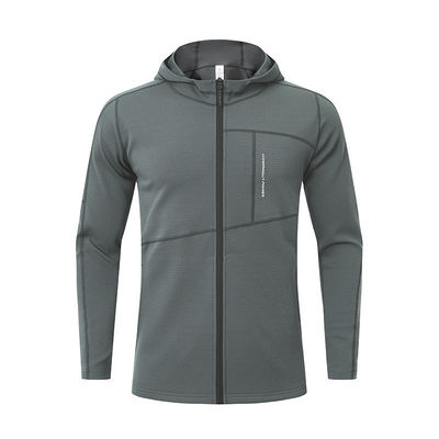 Men's Zipper Hooded Jacket Casual Sports Knitted Cardigan with 3D Print Decoration