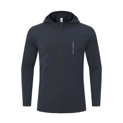 Men's Zipper Hooded Jacket Casual Sports Knitted Cardigan with 3D Print Decoration