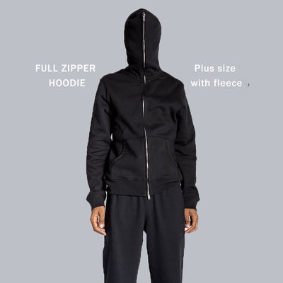 Knitted Fabric Type Full Zipper Men's Streetwear Tracksuit XMAMLON Custom Jackets Hoodies