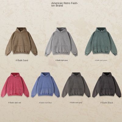 450G Men's Hoodies with Custom Logo Batik Design and Silk Print on Cotton Fabric