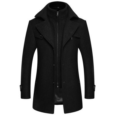 NO Needle Detection Fashion City 24-35Years old Men's Plus Size Double Collar Woolen Coat