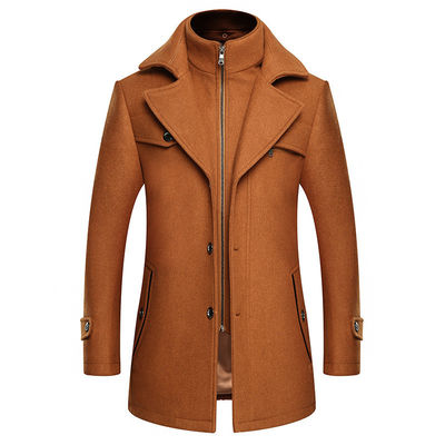 NO Needle Detection Fashion City 24-35Years old Men's Plus Size Double Collar Woolen Coat