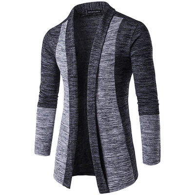 XMAMLON OEM Men's Casual Knitwear Long Sleeve Cardigan with Contrast Color Stitching