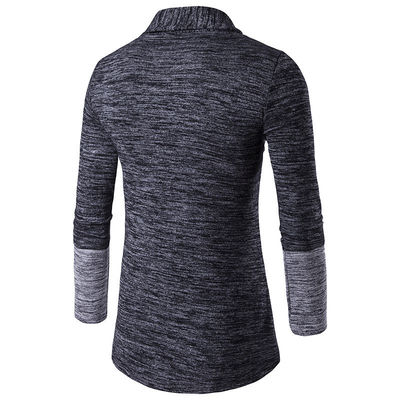 XMAMLON OEM Men's Casual Knitwear Long Sleeve Cardigan with Contrast Color Stitching