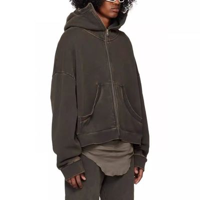 Collar Hooded No Liner Streetwear Heavyweight Distressed Vintage Hoodies For Men
