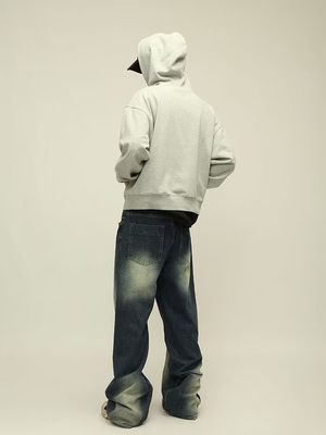 Men's Fleece Hoodie Cotton Heavy Weight Cropped Shoulder Boxy Tracksuits Hoodies For Men