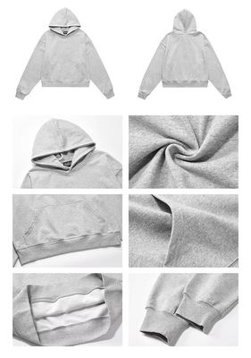 Men's Fleece Hoodie Cotton Heavy Weight Cropped Shoulder Boxy Tracksuits Hoodies For Men