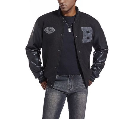 Embroidery Decoration Knitted Men's Varsity Jacket for Winter and Autumn Collection