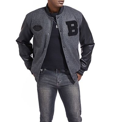Embroidery Decoration Knitted Men's Varsity Jacket for Winter and Autumn Collection