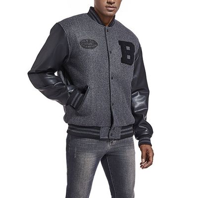 Embroidery Decoration Knitted Men's Varsity Jacket for Winter and Autumn Collection
