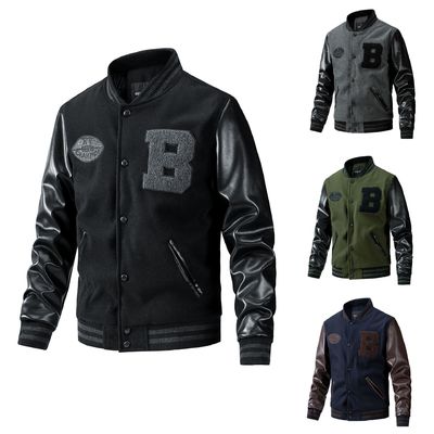 Embroidery Decoration Knitted Men's Varsity Jacket for Winter and Autumn Collection