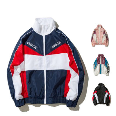 Windproof Stand Collar Zip Up Men's Jackets For Men Women Coat with Needle Detection