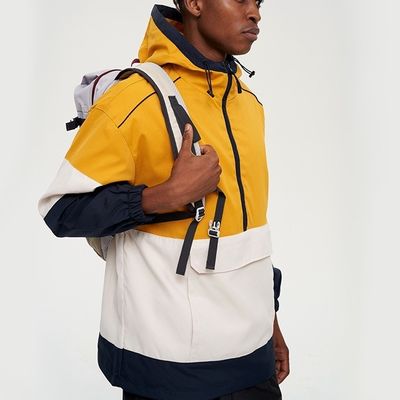 Regular Sleeve Style XMAMLON Custom Logo Collarless Anoraks Windbreaker Jacket for Men