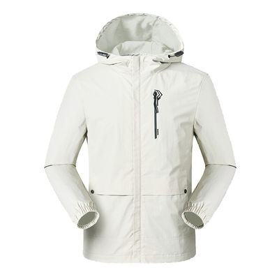 Men's Hooded Windbreaker Jacket Winter Black Custom Pockets Workwear Outdoor Jacket