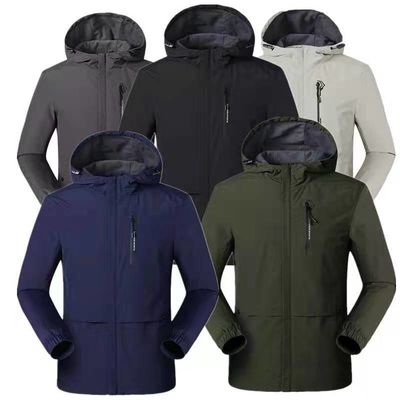 Thick Custom Safari Zip Up Jacket Dyed Windbreaker Jacket Woven Tactical Mens Jacket Coat
