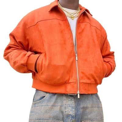 Cropped Boxy Jacket for Men Custom Lapels Fit Oversized Zip Up Utility Work Jacket