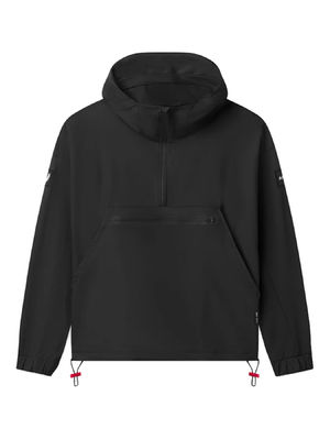 Men's Quarter Zip Softshell Hood Waterproof Windbreaker Nylon Spandex Running Jacket